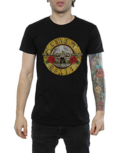 Guns N Roses hombre Vintage Bullet Logo Camiseta Medium Negro