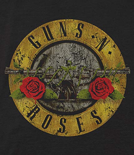 Guns N' Roses Vintage Bullet Logo T-Shirt Official Licensed Hombre, Small, Negro