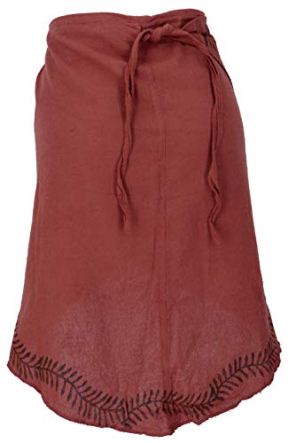 GURU SHOP Psytrance Goa Pixi - Minifalda, diseño étnico, color verde, algodón, talla 38, ropa alternativa naranja oxidado 40