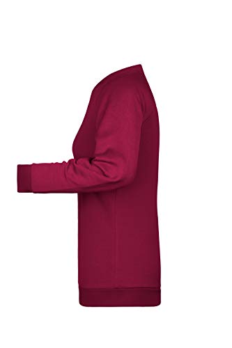 Guuja Sudadera de manga raglán para mujer, de algodón, básica burdeos XXL