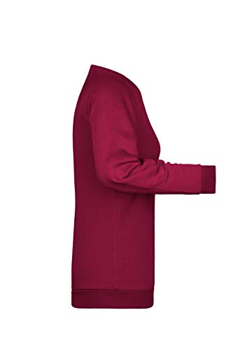 Guuja Sudadera de manga raglán para mujer, de algodón, básica burdeos XXL