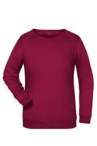 Guuja Sudadera de manga raglán para mujer, de algodón, básica burdeos XXL