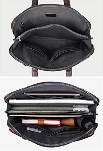 GYL-JL Maletín Bolso De Negocios De Cuero Real De Moda Portátil 15 Pulgadas para Computadora Mujeres Y Hombres,Bolsa De Mensajero,Bolso Bandolera De Negocios Trabajo Clásico De Negocios