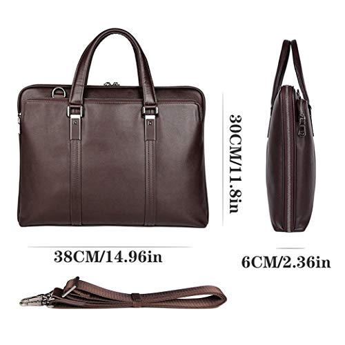 GYL-JL Maletín Bolso De Negocios De Cuero Real De Moda Portátil 15 Pulgadas para Computadora Mujeres Y Hombres,Bolsa De Mensajero,Bolso Bandolera De Negocios Trabajo Clásico De Negocios
