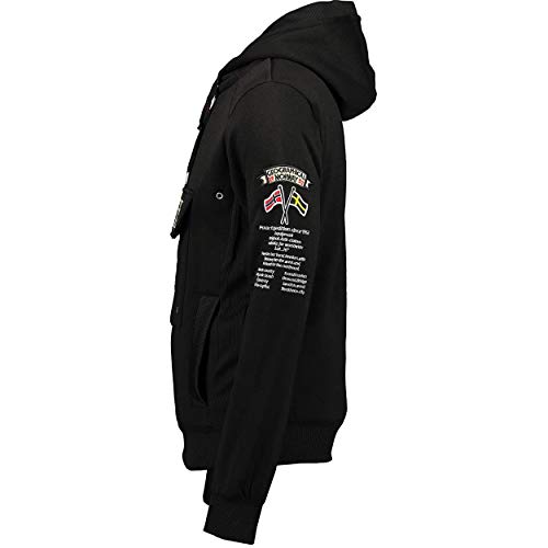 GYMCLASS MEN - Sudadera Capucha Bolsillos Hombre - Chaqueta Casual Hombres Abrigo - Camisetas Camisa Manga Larga - Hoodie Deportiva Regular Fitness Jacket Tops (NEGRO XL)