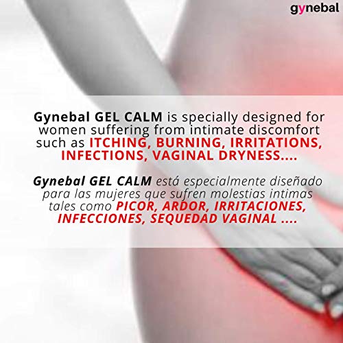 GYNEBAL CALM Gel Intimo Mujer Hidratante Vaginal Externo Prebiotico y Probiotico - CALMANTE MOLESTIAS INTIMAS PICOR ARDOR SEQUEDAD ATROFIA producidas por cambios hormonales e infecciones - 50 ml