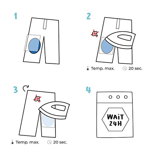 Haberdashery Online 6 Rodilleras Color Lila termoadhesivas de Plancha. Coderas para Proteger tu Ropa y reparación de Pantalones, Chaquetas, Jerseys, Camisas. 16 x 10 cm. RP28