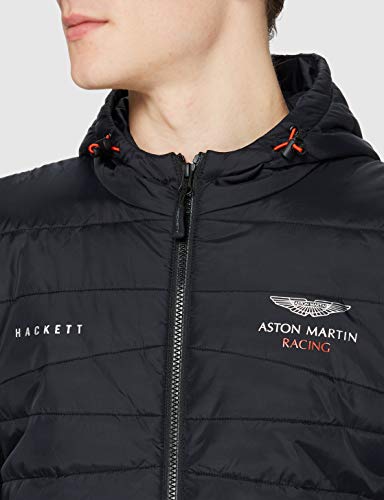 Hackett London AMR QLTD Front Hoodie Suéter, Negro, XX-Large para Hombre