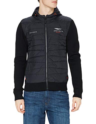 Hackett London AMR QLTD Front Hoodie Suéter, Negro, XX-Large para Hombre