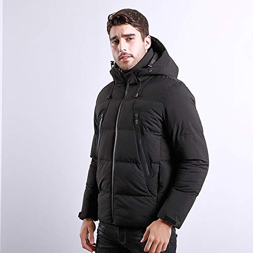 HaHei 2019 invierno nuevos hombres algodón abrigo al por mayor de los hombres personalizados al aire libre a prueba de viento gruesa chaqueta corta, Hombre, color Negro (, tamaño XXL
