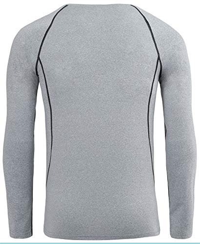 HAINES Conjunto Termico Hombre Ropa Interior Termica Esqui Camiseta Termica para Montaña Ciclismo Fitness Gris M