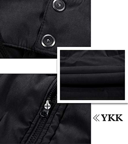 HAINES Parka Hombre Abrigo Parka con Capucha Cálido Chaquetas Invierno Abrigo Militar Negro M