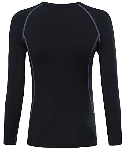 HAINES Ropa Interior Térmica Esqui Mujer Ropa Térmica Interior para Running Montaña Ciclismo Fitness Negro Gr.40