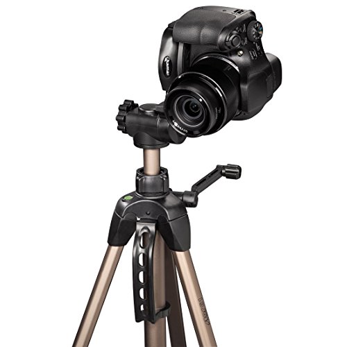 Hama Star 61 - Trípode ligero (con cabezal de 3 vías, altura 60-153 cm, peso 1220 g, trípode fotográfico con bolsa de transporte incluida), Bronce