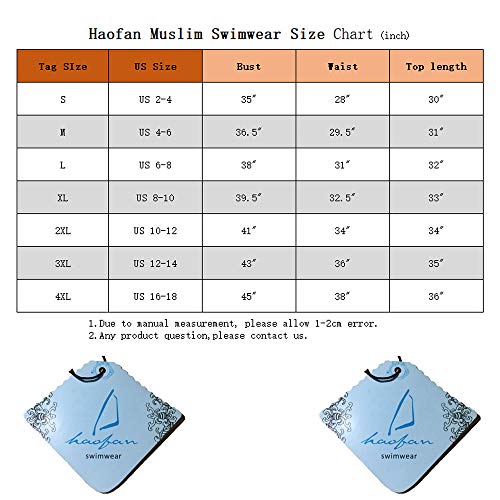 HAOFAN Pañal para baño musulmán Mujeres Niñas Traje de baño Muslim Swimwear Niñas Damas Modeste Protectora Completa Beachwear Burqini Burkini