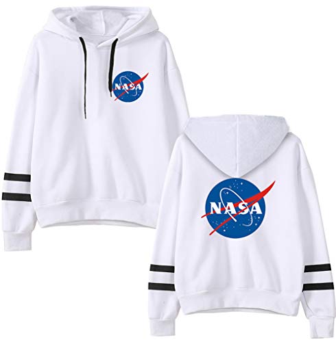 HAOSHENG Sudadera con Capucha para Mujer con Logotipo de la NASA Astronauta de Exploración Manga Larga(XS)