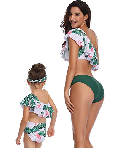 Happy Cherry - Bañador Madre e Hija Iguales de Verano Transpirable 2 Piezas Traje de Baño Familiar Elástica Bikini de Playa para Mujer Niñas