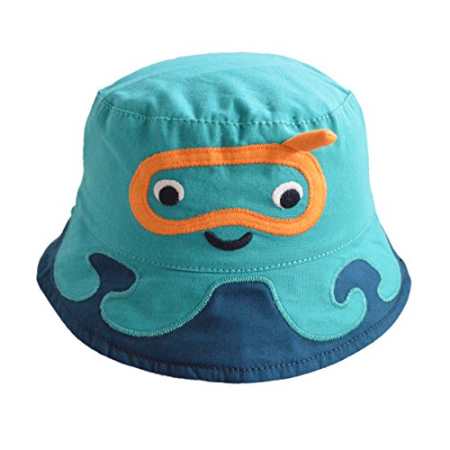 Happy Cherry - Gorra Bebés de Pescador Protectora de Sol con Cordon Velcro Sombrero Gorro Infantil para Niños Niños - 2-4 años