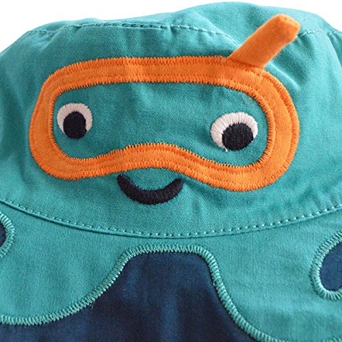 Happy Cherry - Gorra Bebés de Pescador Protectora de Sol con Cordon Velcro Sombrero Gorro Infantil para Niños Niños - 2-4 años