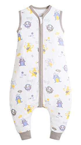 Happy Cherry - Pijama con Pies Algodón Bebé Mono Niños Niñas Verano Saco de Dormir con Pies Separable para Primavera Otoño Infantil Recién Nacido Ropa de Dormir sin Mangas - 4-6 Años