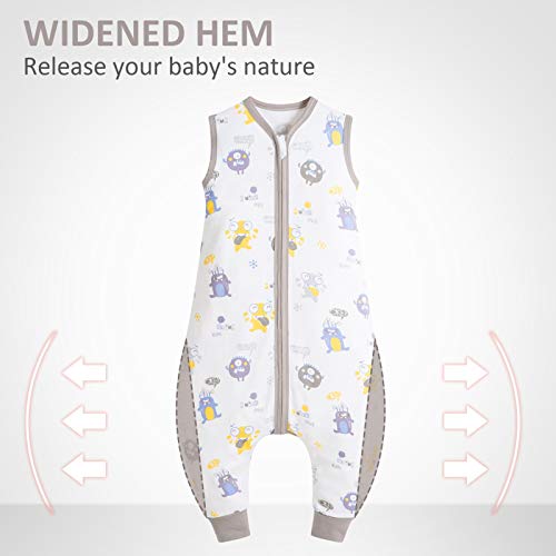 Happy Cherry - Pijama con Pies Algodón Bebé Mono Niños Niñas Verano Saco de Dormir con Pies Separable para Primavera Otoño Infantil Recién Nacido Ropa de Dormir sin Mangas - 4-6 Años