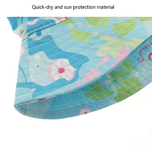 Happy Cherry - Sombrero Infantil de Verano Protección de Sol Gorro de Pescador con ala Estampado Cartoon Lindo para Bebés Niños Niñas - Mar - 48 CM/6-24 Meses