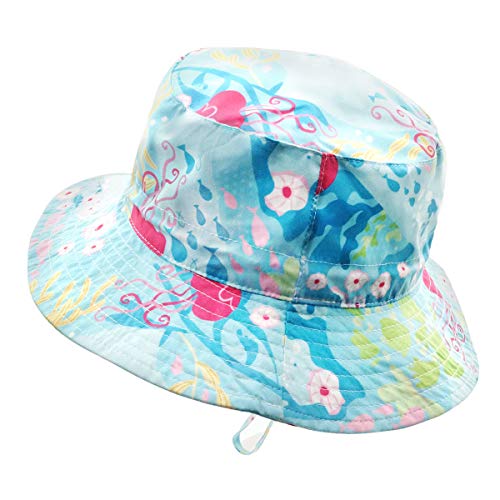 Happy Cherry - Sombrero Infantil de Verano Protección de Sol Gorro de Pescador con ala Estampado Cartoon Lindo para Bebés Niños Niñas - Mar - 48 CM/6-24 Meses