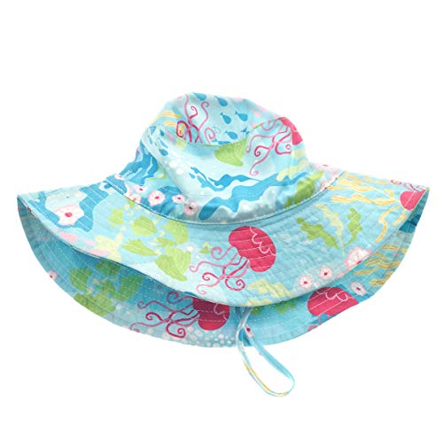 Happy Cherry - Sombrero Infantil de Verano Protección de Sol Gorro de Pescador con ala Estampado Cartoon Lindo para Bebés Niños Niñas - Mar - 48 CM/6-24 Meses