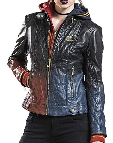 Harley Quinn Daddys Lil Monster - Chaqueta de piel acolchada para mujer