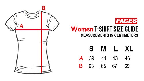 Harley Quinn Faces T-Shirt Mujer Made IN Italy Impresión del Manual de la Pantalla de Agua (M Mujer)