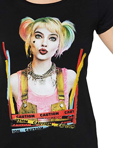 Harley Quinn t-Shirt Camiseta, Negro, M para Mujer