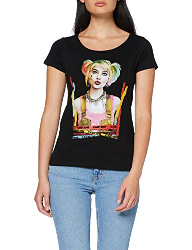 Harley Quinn t-Shirt Camiseta, Negro, M para Mujer