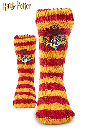 Harry Potter Calcetines Antideslizantes Mujer Con Forro Polar, Zapatillas de Casa Punto Invierno, Calcetín Mujer Grueso Lana, Accesorios Regalos Para Niños Niñas Mujeres Hombres