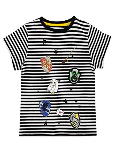 HARRY POTTER Camiseta para Niñas Los Escudos de Las Casas de Hogwarts Multicolor 7-8 años