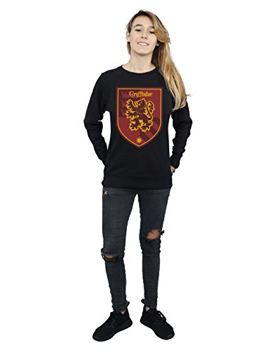 Harry Potter Mujer Gryffindor Crest Flat Camisa De Entrenamiento Negro Large