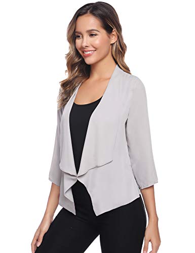 Hawiton Bolero Mujer Elegante Cárdigan de Gasa para Fiesta Manga 3/4 Torera Chaqueta Ligero Blazer para Primavera,Verano,Otoño