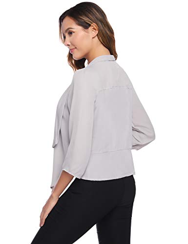 Hawiton Elegante Cárdigan de Gasa para Mujer Manga 3/4 Bolero Torera Ligero Chaqueta Blazer para Fiesta,Primavera,Verano,Otoño