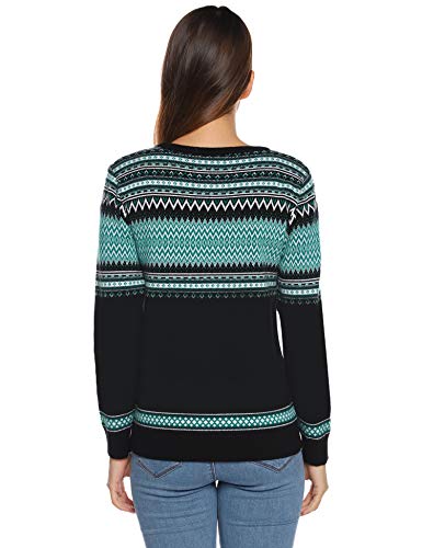 Hawiton Jersey Navidad Familia Suéter Invierno de Cuello Redondo Pulóver de Punto para Mujer Hombre Niño Niña