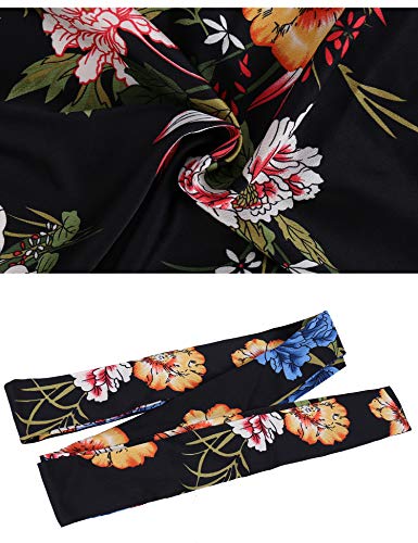 Hawiton Mujer Cárdigan Kimono Florales Manga 3/4 Gasa Boho Blusa Playa Encubrir Chaqueta Fina Casual
