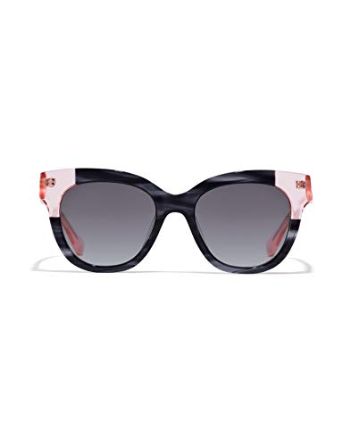 HAWKERS Gafas de Sol Audrey Estilo Butterfly, para Mujer, con Montura Bicolor Rosa Transparente y Havana Print Negra y Lente Oscura, Protección UV400, Black · Pink, One Size Unisex Adulto