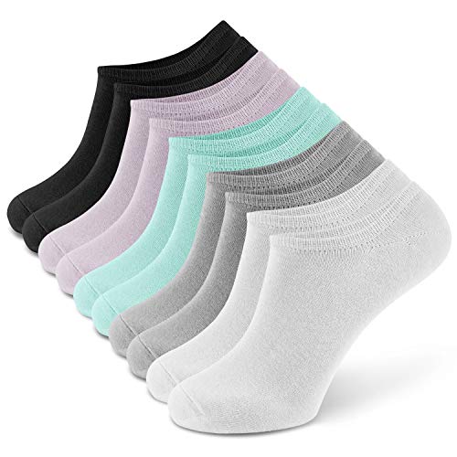 HBselect 10 pares Calcetines Invisibles Algodón Con Silicona Antideslizante Calcetines Cortos Para Hombre y Mujer (10 Pares Multicolor 1, M)