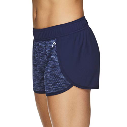 HEAD Pantalones cortos de entrenamiento atlético para mujer, pantalones cortos de poliéster para entrenamiento y correr - azul - Large