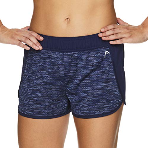HEAD Pantalones cortos de entrenamiento atlético para mujer, pantalones cortos de poliéster para entrenamiento y correr - azul - Large