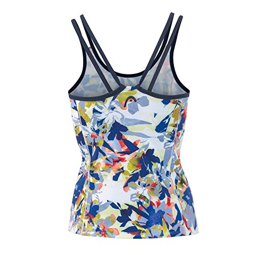 Head Vision Graphic Strap Camiseta de Tirantes, Mujer, Royal Blue/Yellow, Large