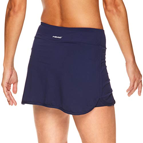 HEAD Women's Athletic Tennis Skirt with Ball Pocket - Workout Golf Exercise & Running Skort - Vigor Medieval Blue, Large