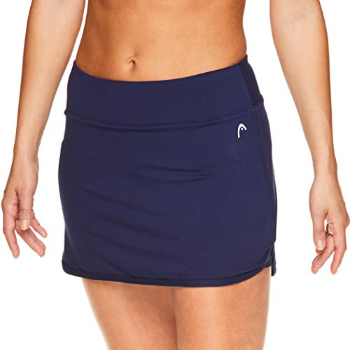HEAD Women's Athletic Tennis Skirt with Ball Pocket - Workout Golf Exercise & Running Skort - Vigor Medieval Blue, Large