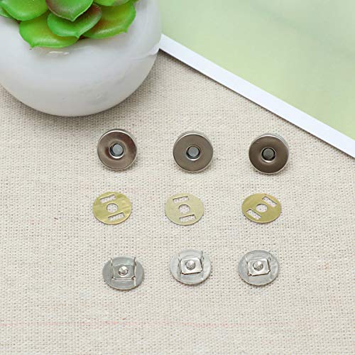 Healifty 50 piezas conjunto de imanes magnéticos imán botones invisibles cierres de cierre magnético botones de presión botones bolsa redonda accesorio para diy manualidades ropa de libros