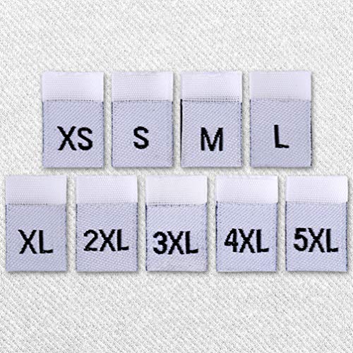 Healifty 500 Piezas Ropa Tamaño Etiquetas Ropa Costura Coser Ropa Prenda Material de Tela Etiquetas Bordadas Etiquetas Blanco