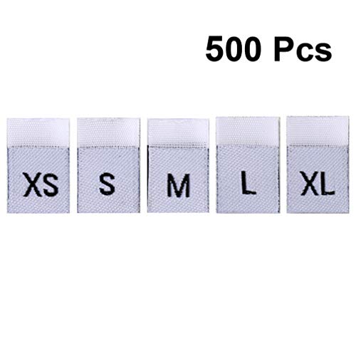 Healifty 500 Piezas Ropa Tamaño Etiquetas Ropa Costura Coser Ropa Prenda Material de Tela Etiquetas Bordadas Etiquetas Blanco