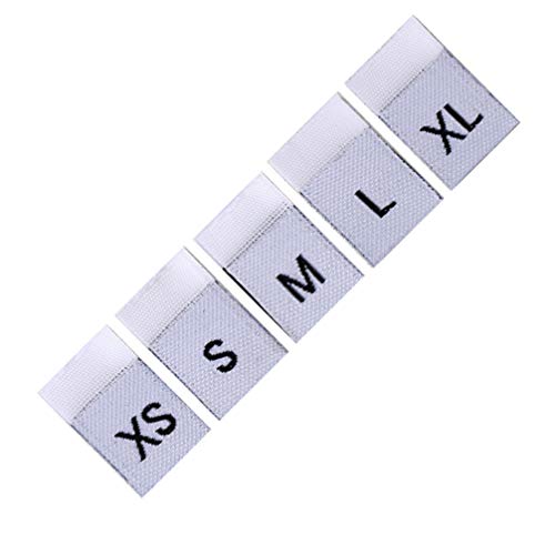 Healifty 500 Piezas Ropa Tamaño Etiquetas Ropa Costura Coser Ropa Prenda Material de Tela Etiquetas Bordadas Etiquetas Blanco